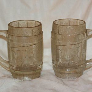 2 Vintage DAD's Root beer Glass Mugs
